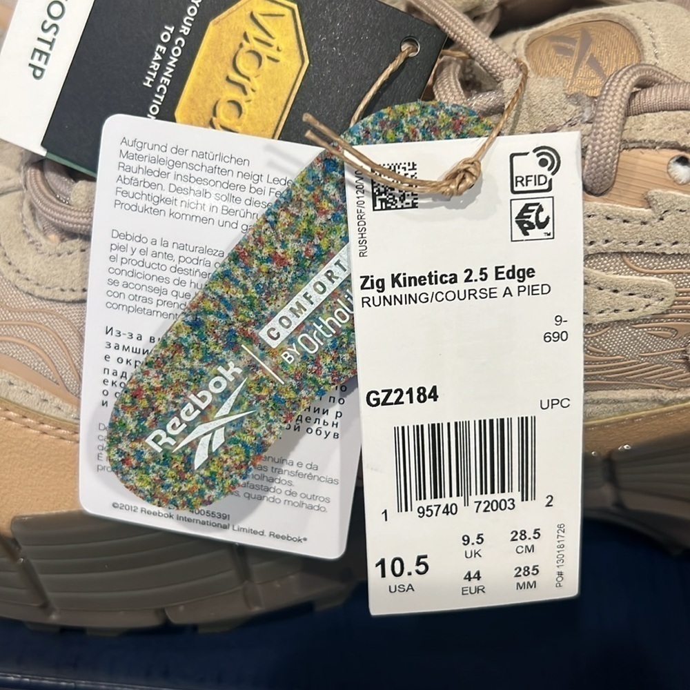 REEBOK Zig Kinetica 2.5 Edge with Vibram Sole Size 10.5 - Picture 4 of 9